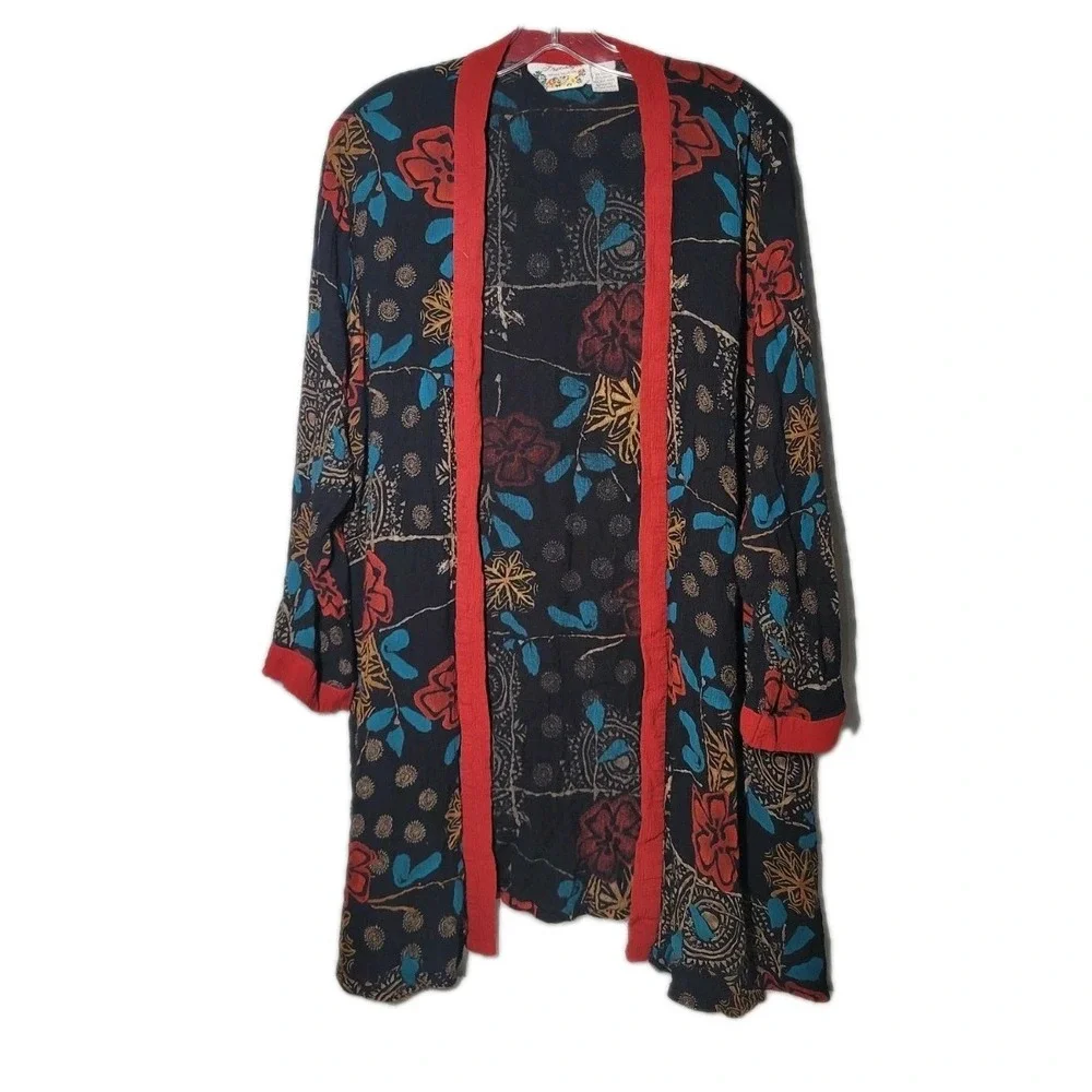 Freestyle Original Collection Womens Size 1X Cardigan Jacket Floral And Paisley